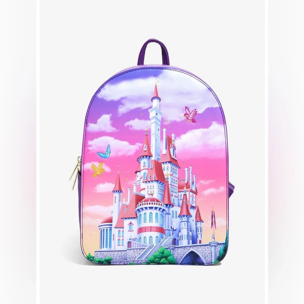 Loungefly Disney Beauty and the Beast Castle Portrait Mini Backpack